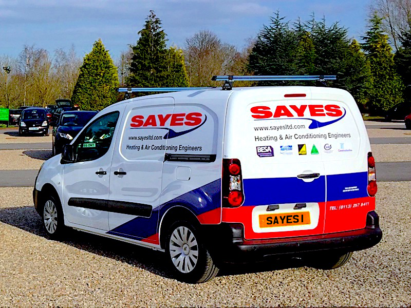 Sayes van in car park